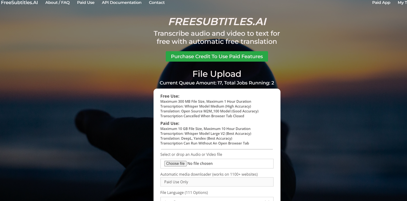Transcribe audio and video to text for free with automatic free translation