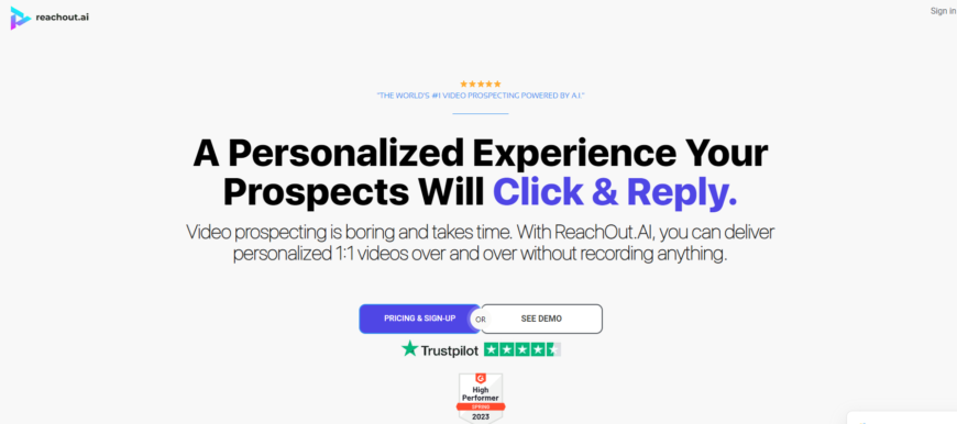 “THE WORLD’S #1 VIDEO PROSPECTING POWERED BY A.I.”