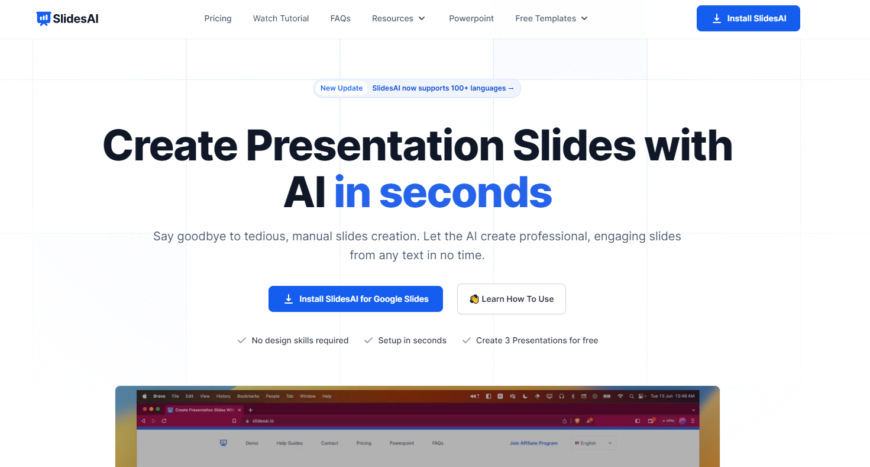 Create Presentation Slides with AI in seconds