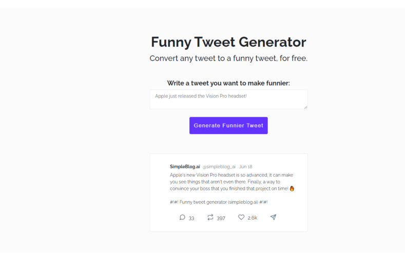 Funny Tweet Generator